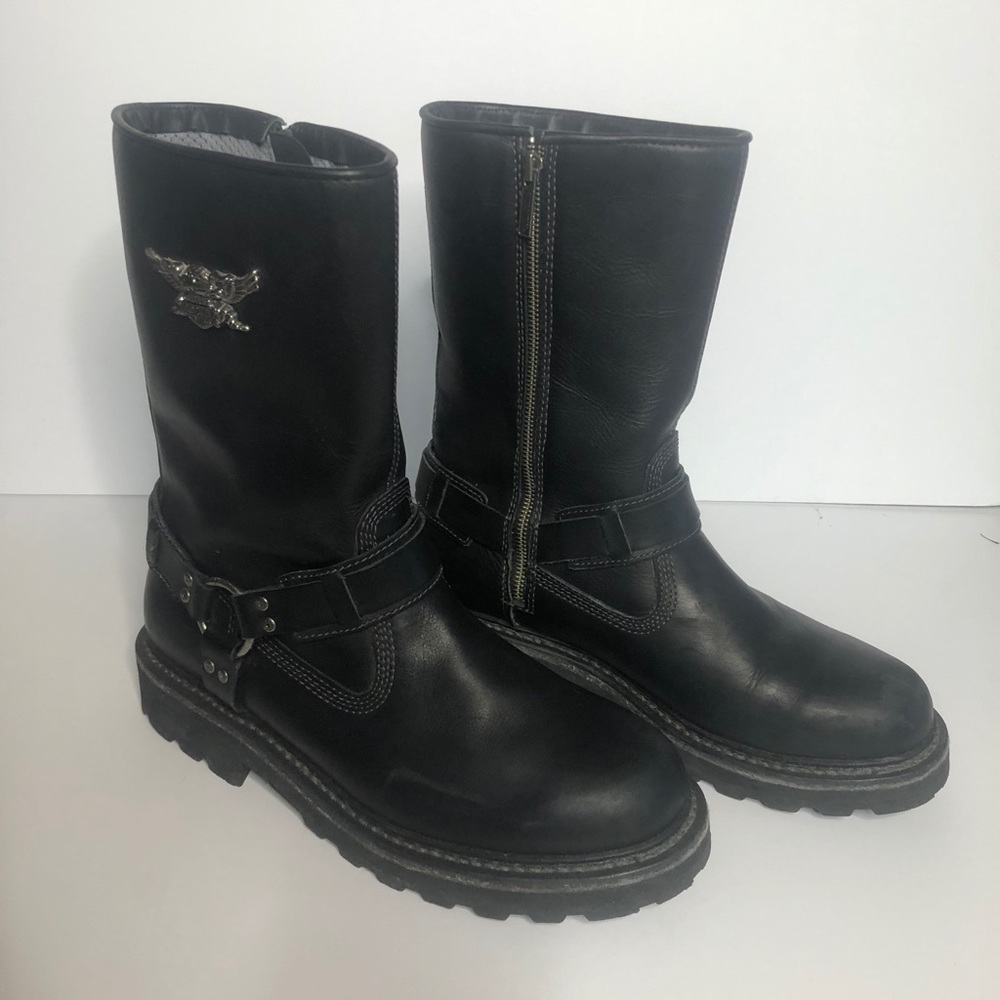 Harley Davidson black harness boots.  Size 12